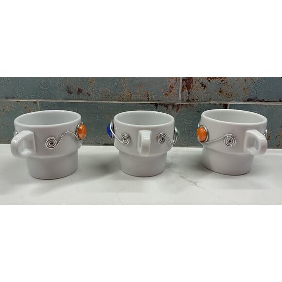 Upcycled Art Thomas Rosenthal Germany A22 Stackable Ceramic Mugs Set of 3 - Picture 5 of 15